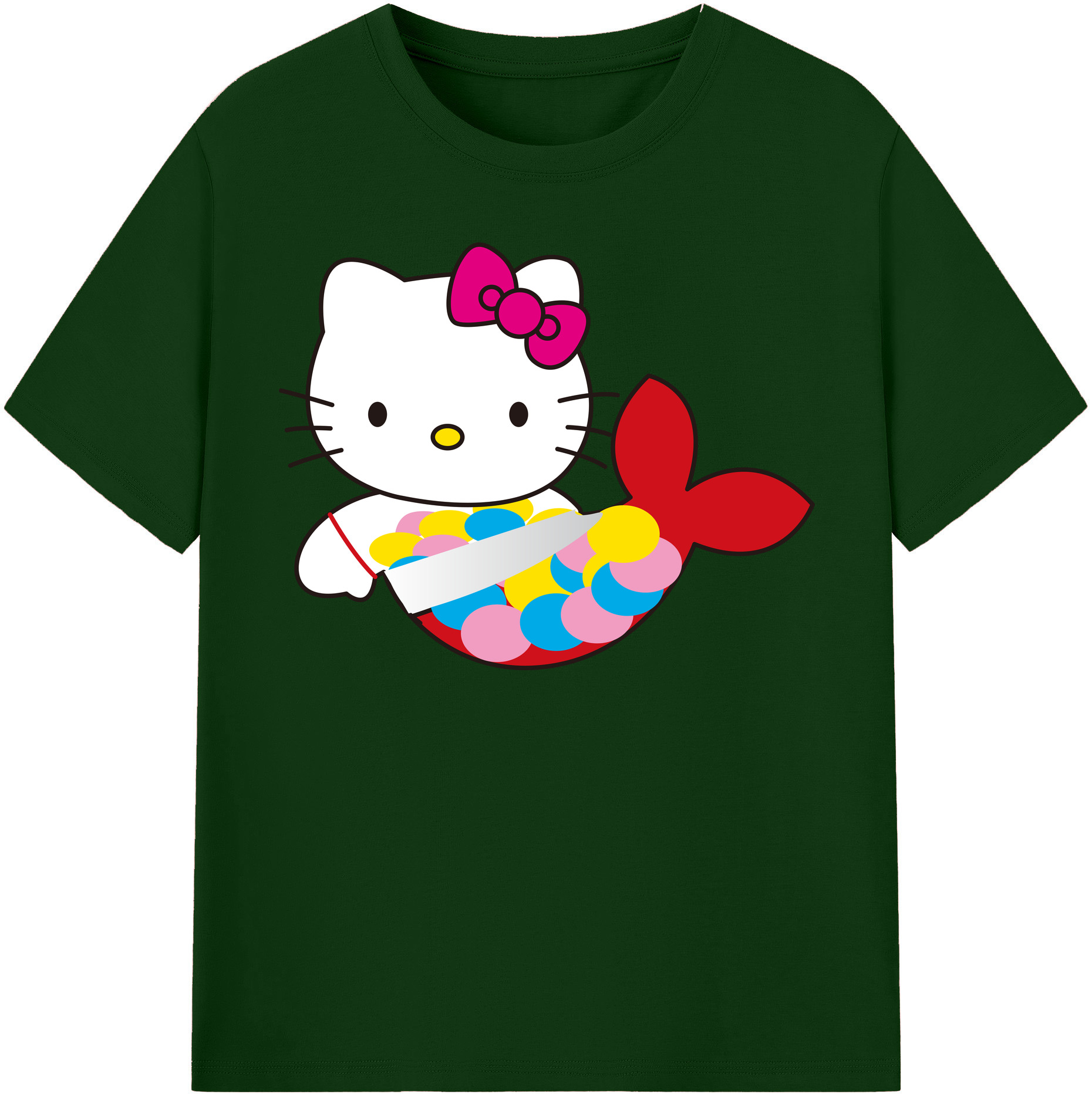 （画像用） Hello Kitty ハローキティ 綿100％半袖Tシャツ（フロントプリント）